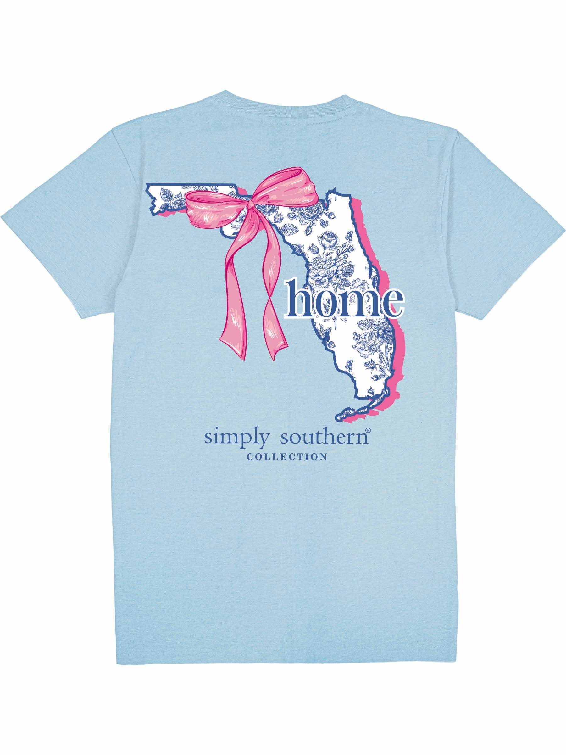 Simply Southern Women’s Florida is Home Foral with Ribbon Graphic T-Shirt Back View