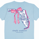 Simply Southern Women’s Florida is Home Foral with Ribbon Graphic Short Sleeve T-Shirt