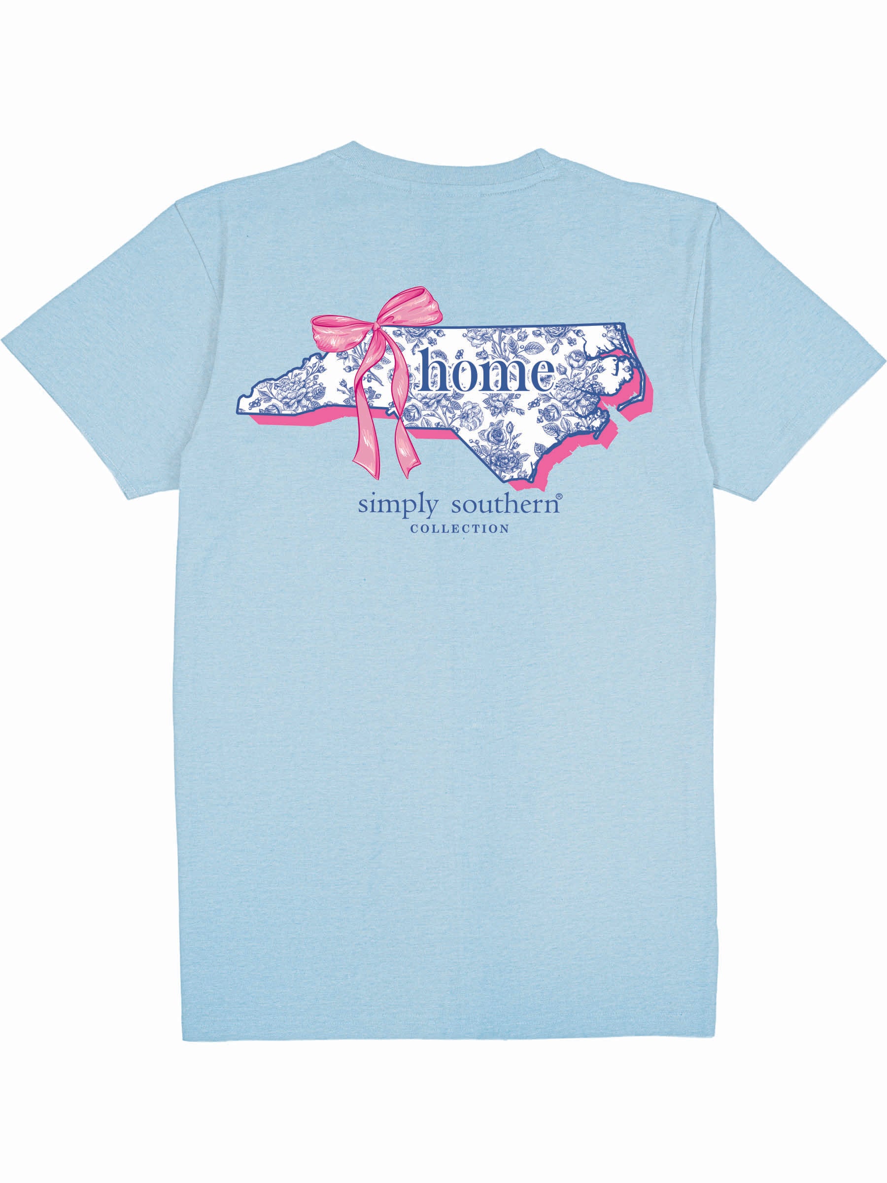 Simply Southern Women’s North Carolina is Home Foral with Ribbon Graphic T-Shirt Back View