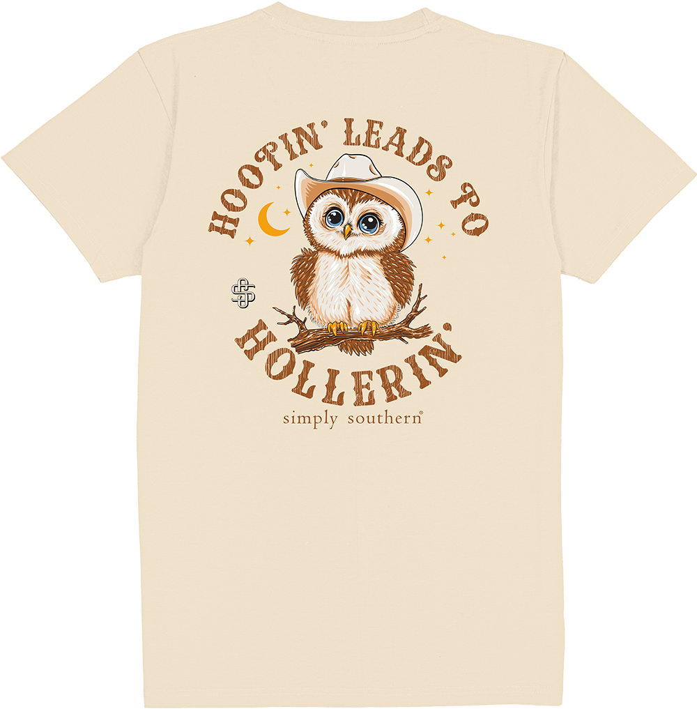 Simply Southern Women’s Hootin Owl Short Sleeve Graphic T-Shirt Back View