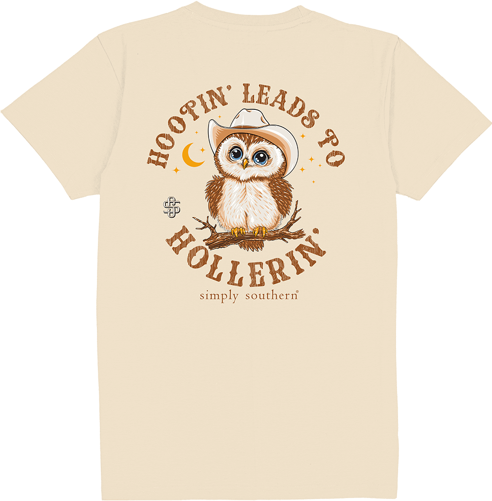 Simply Southern Women’s Hootin Owl Short Sleeve Graphic T-Shirt Back View