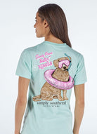 Simply Southern Women’s Salty Kisses Dog Short Sleeve Graphic T-Shirt Model View