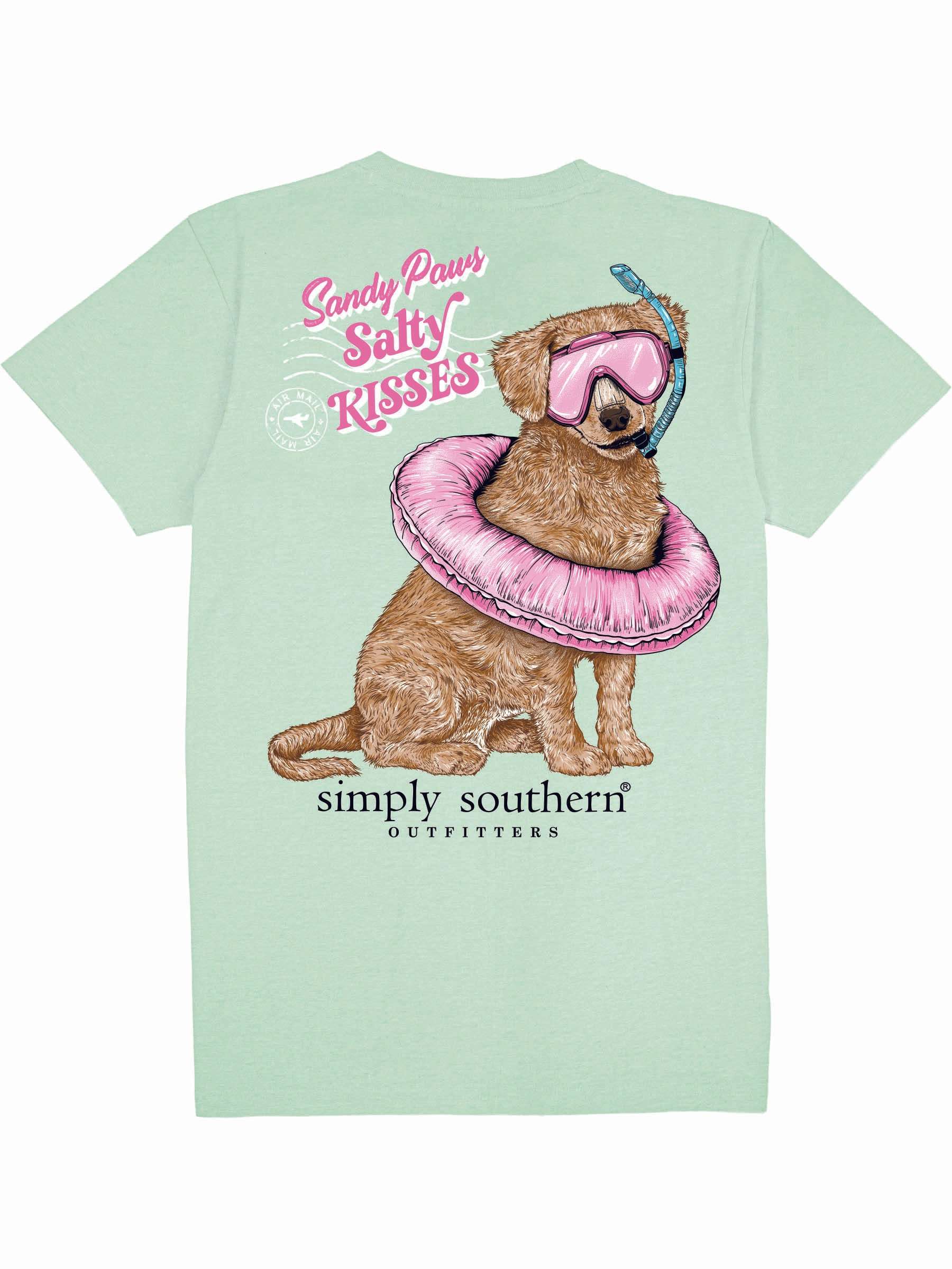 Simply Southern Women’s Salty Kisses Dog Short Sleeve Graphic T-Shirt Back View