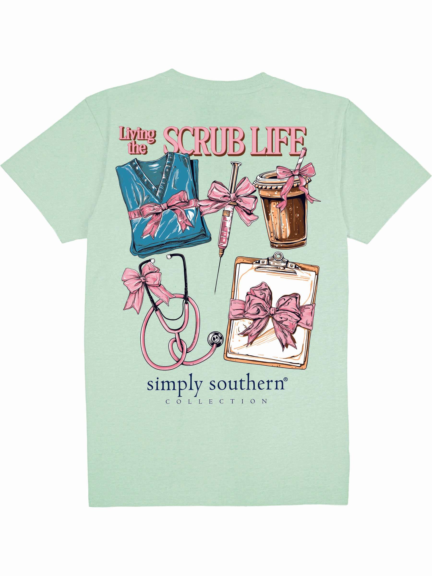 Simply Southern Women’s Scrub Life Short Sleeve Graphic T-Shirt Back View