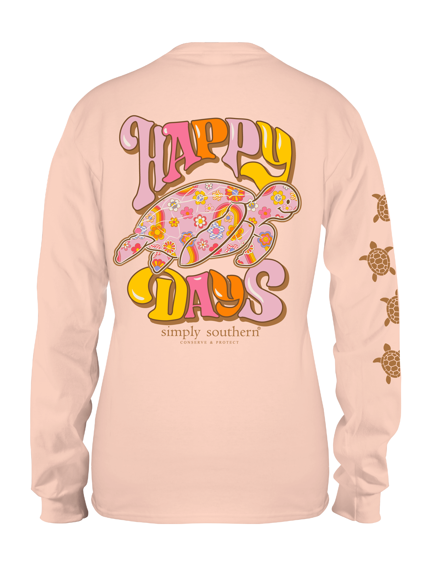 Simply Southern Turtle Tracker Happy Long Sleeve T-Shirt Small / Lilac