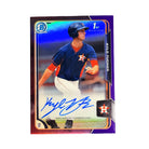 Kyle Tucker 2015 Bowman Chrome 1st Bowman Purple Refractor autograph card numbered 195/250 Houston Astros Dodgers
