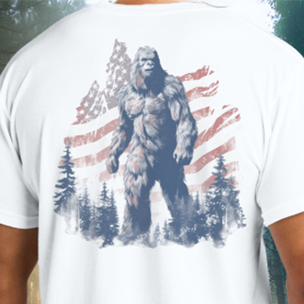 USA Sasquatch Bigfoot Short Sleeve T-shirt