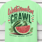 Summer watermelon artwork with distressed Watermelon Crawl lettering and country-inspired summer graphics