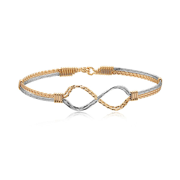 Infinity 14K Gold Artist Wire and Sterling Silver Bracelet