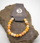 Natural Stone 8mm Beaded Stretch Bracelet - Yellow Jade - Turnmeyer Galleries