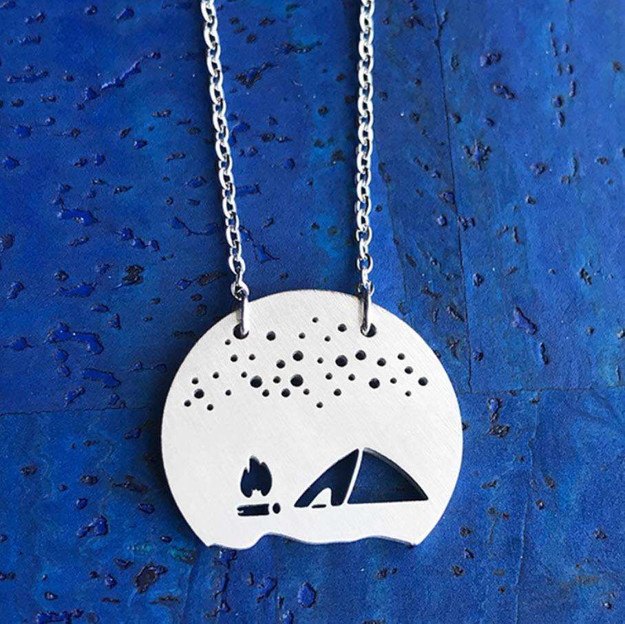 Camping Under The Stars Stainless Steel Necklace - Turnmeyer Galleries