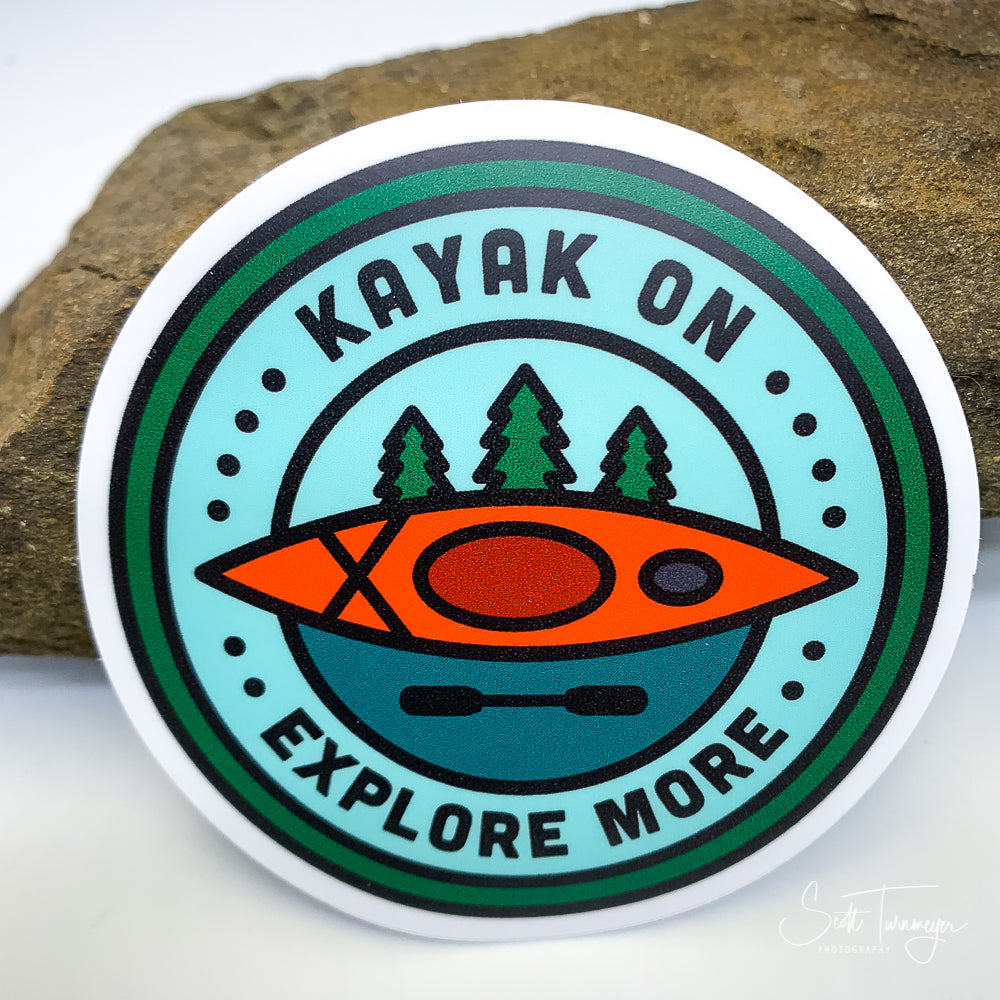 Kayak On Explore More Vinyl Sticker Decal