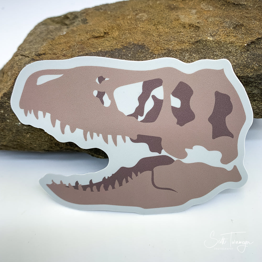 T-Rex Fossil Skull Vinyl Sticker Decal
