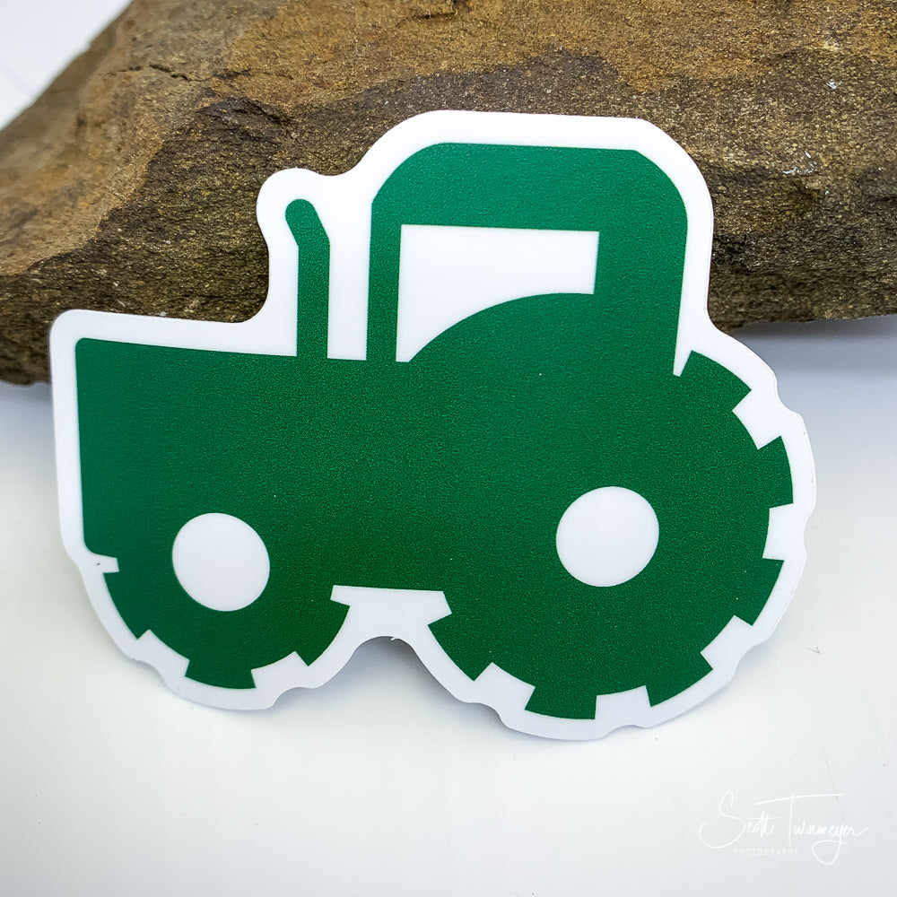 Green Tractor Vinyl Sticker Decal