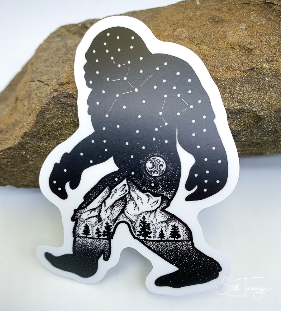 Mountain Bigfoot Sasquatch Vinyl Sticker Decal