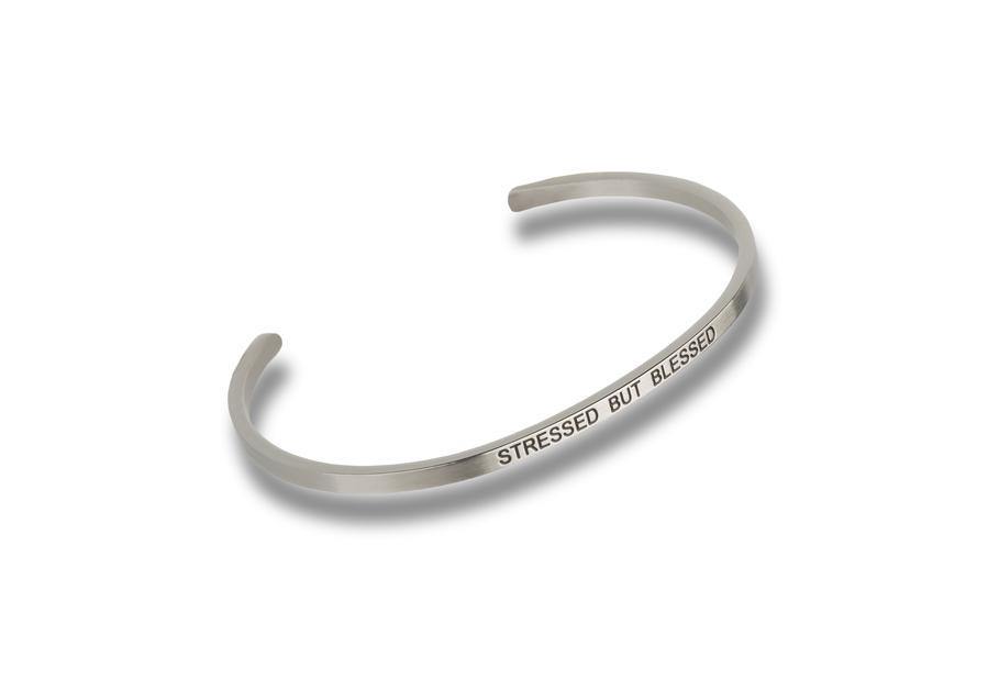 Stressed But Blessed Stainless Steel Bracelet - Turnmeyer Galleries