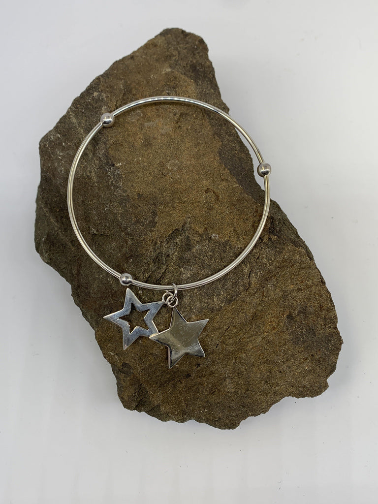 Sterling Silver Star Bangle Bracelet 925 - Turnmeyer Galleries