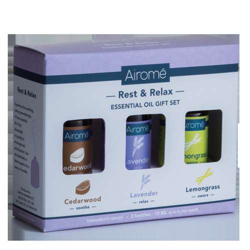 Airome Rest and Relax Essential Oil Gift Set - Cedarwood, Lavender, Lemongrass