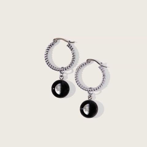 Carina Hoop Stainless Steel Moon Earrings
