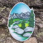 Mountain Trail Hand Draw Vinyl Decal Sticker