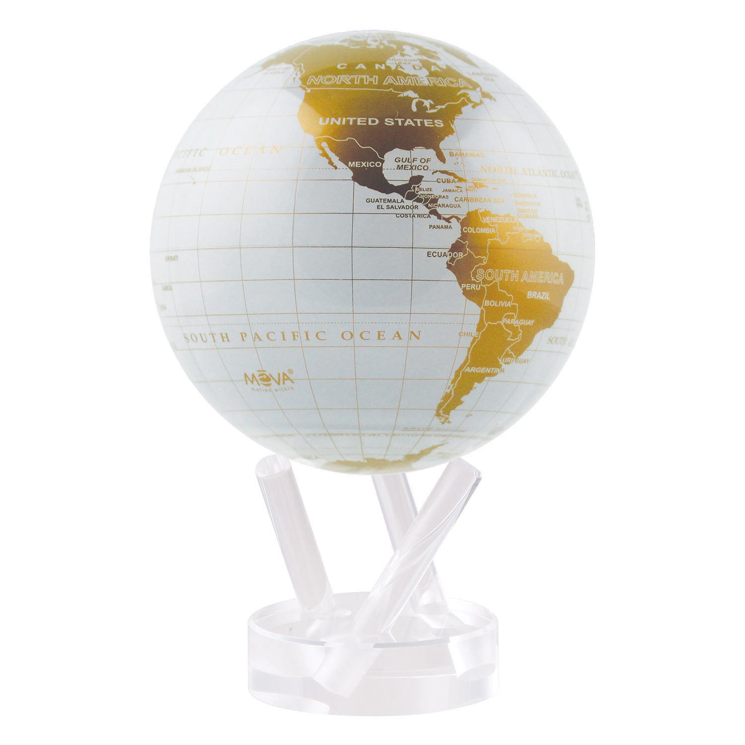 Black and Silver Solar Powered Spinning Globe with Acrylic Stand –  Turnmeyers