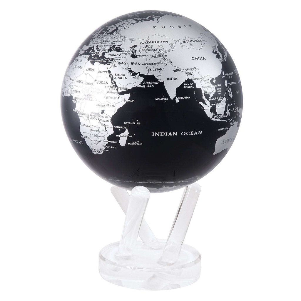 BLACK AND SILVER MOVA GLOBE - Turnmeyer Galleries